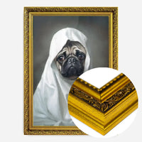 Ghost Pug Dog Portrait Print