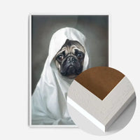 Ghost Pug Dog Portrait Print