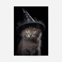 Witch Kitten Halloween Print