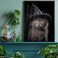 Witch Kitten Halloween Print