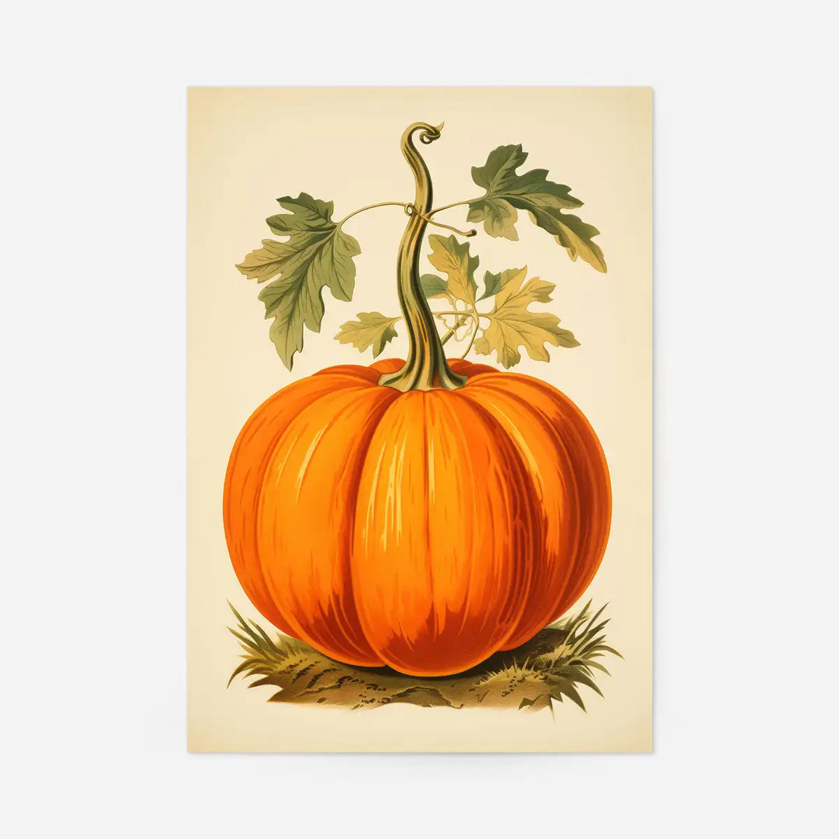 Vintage Pumpkin Illustration Halloween Print