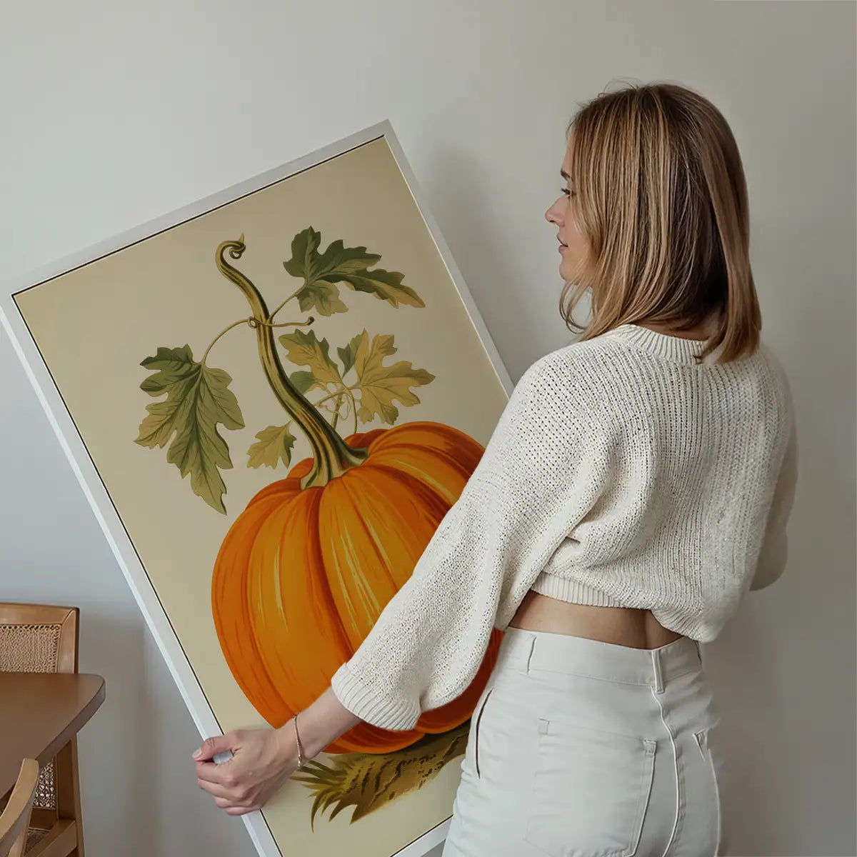 Vintage Pumpkin Illustration Halloween Print