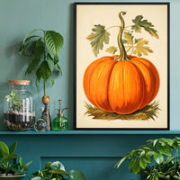 Vintage Pumpkin Illustration Halloween Print