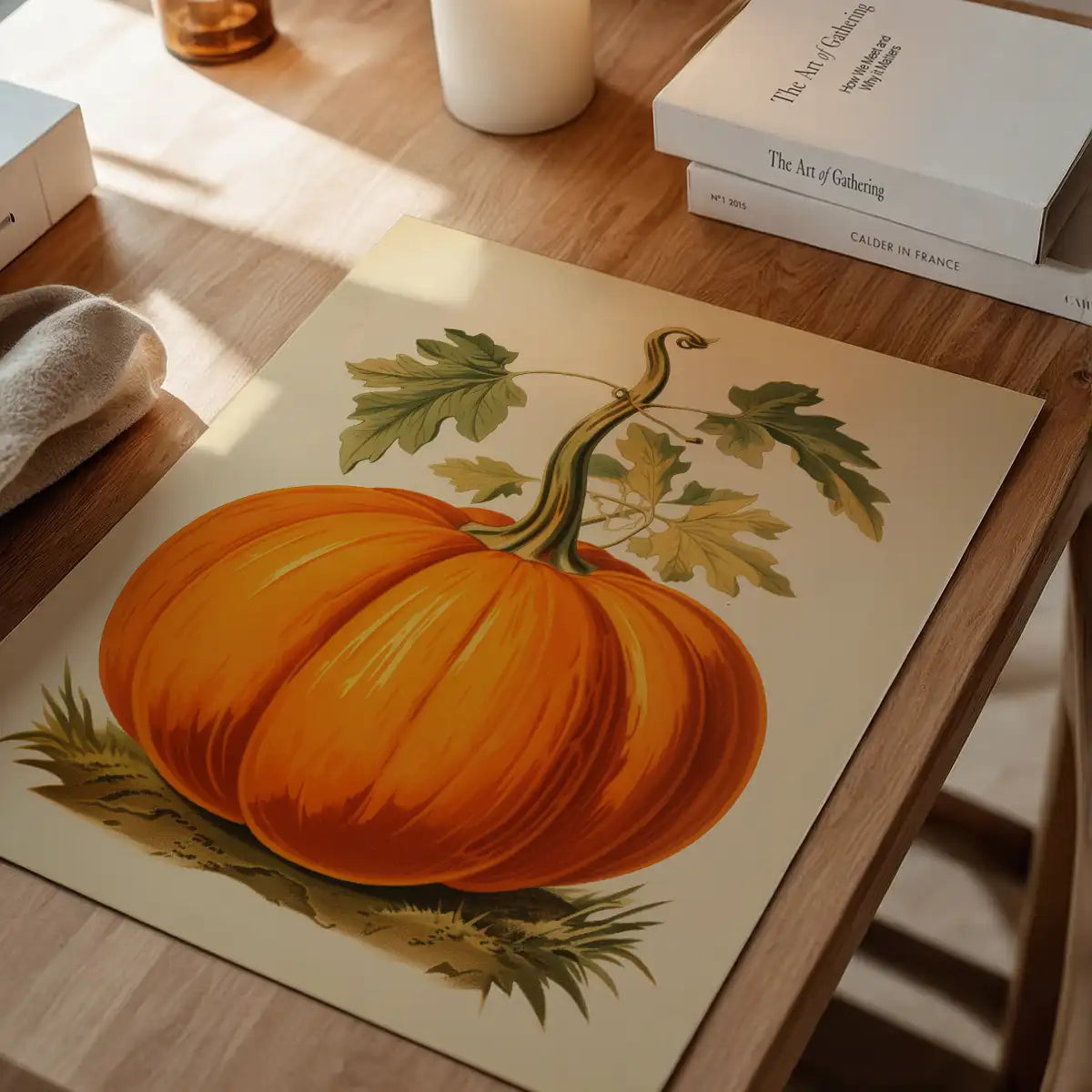 Vintage Pumpkin Illustration Halloween Print