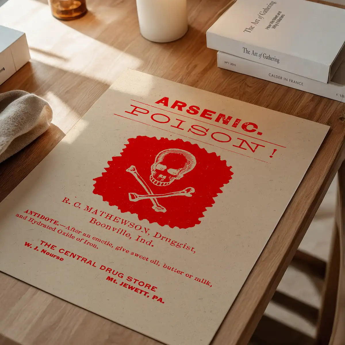 Vintage Poison Poster Red Print