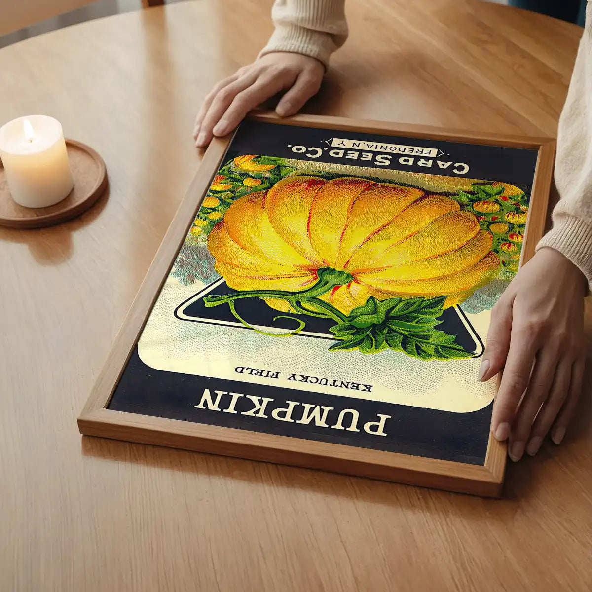 Vintage Pumpkin Kentucky Field Poster Print