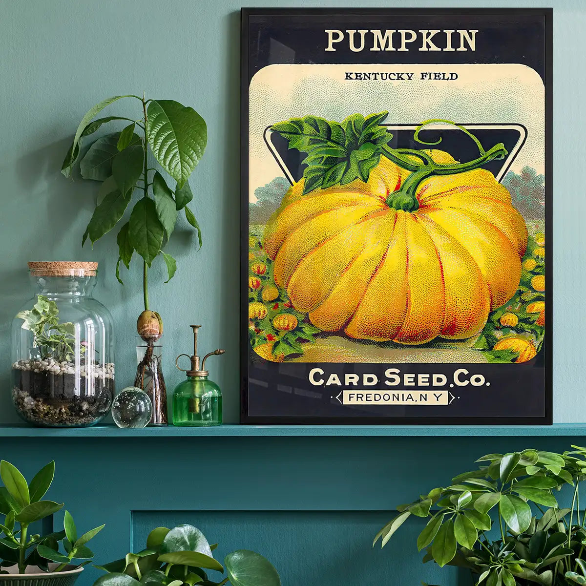 Vintage Pumpkin Kentucky Field Poster Print