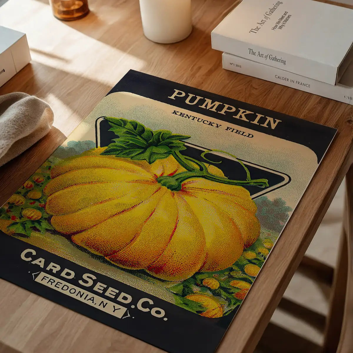 Vintage Pumpkin Kentucky Field Poster Print