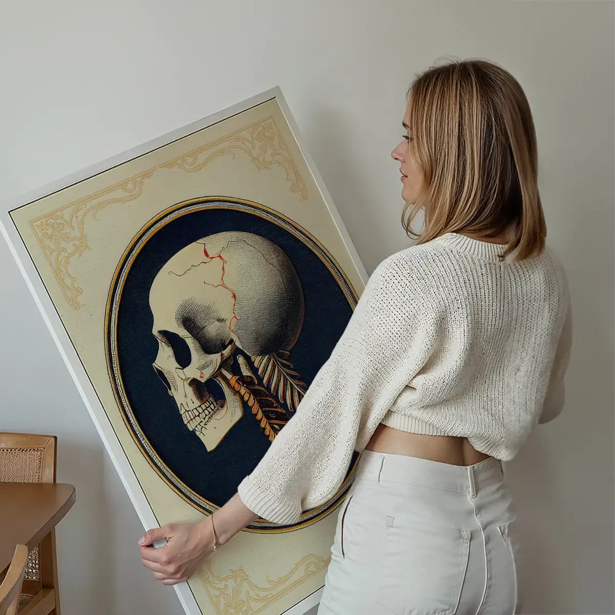 Vintage Skull Medical Diagram Side View Print