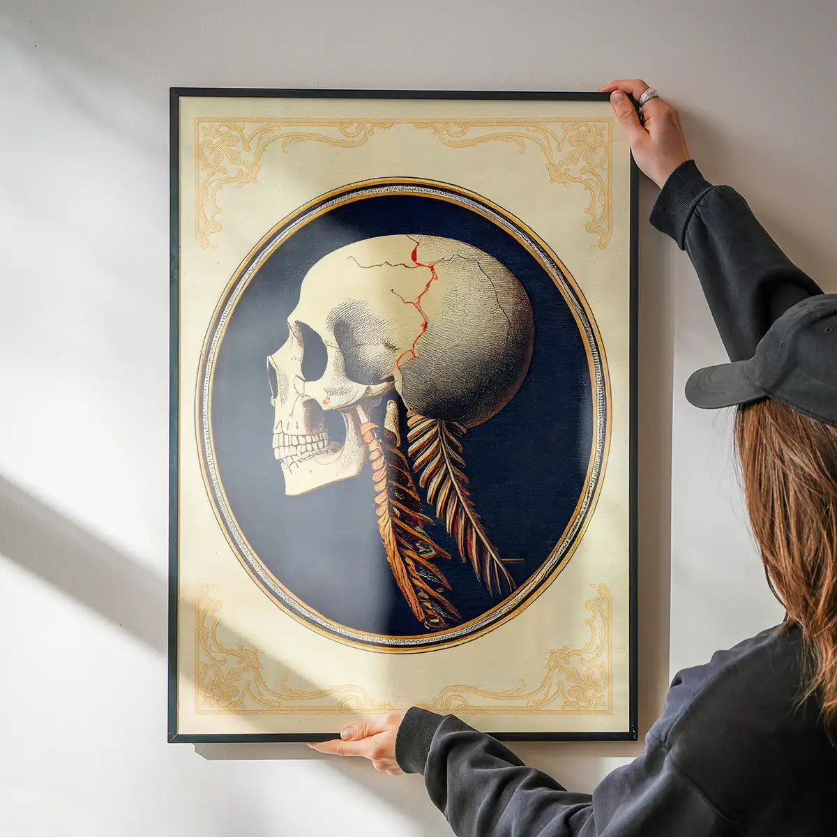 Vintage Skull Medical Diagram Side View Print