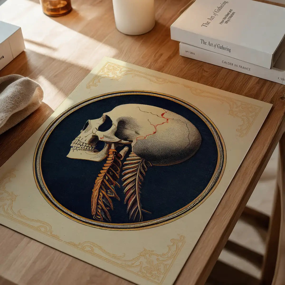 Vintage Skull Medical Diagram Side View Print