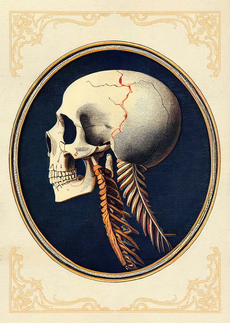 Vintage Skull Medical Diagram Side View 30x40cm Matte Clearance Print