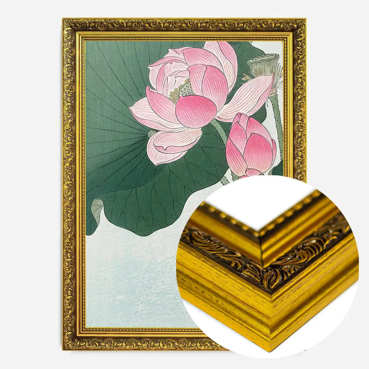 Blooming Lotus Flowers by Ohara Koson