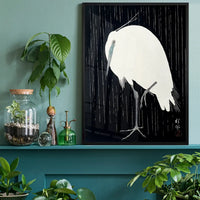 Egret Heron in the Rain by Ohara Koson