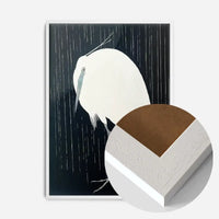 Egret Heron in the Rain by Ohara Koson