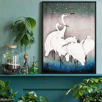 Group of Egrets Herons by by Ohara Koson