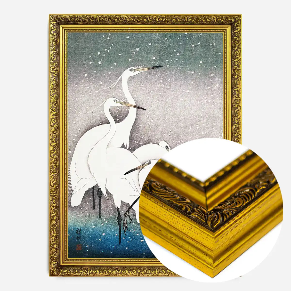 Group of Egrets Herons by by Ohara Koson