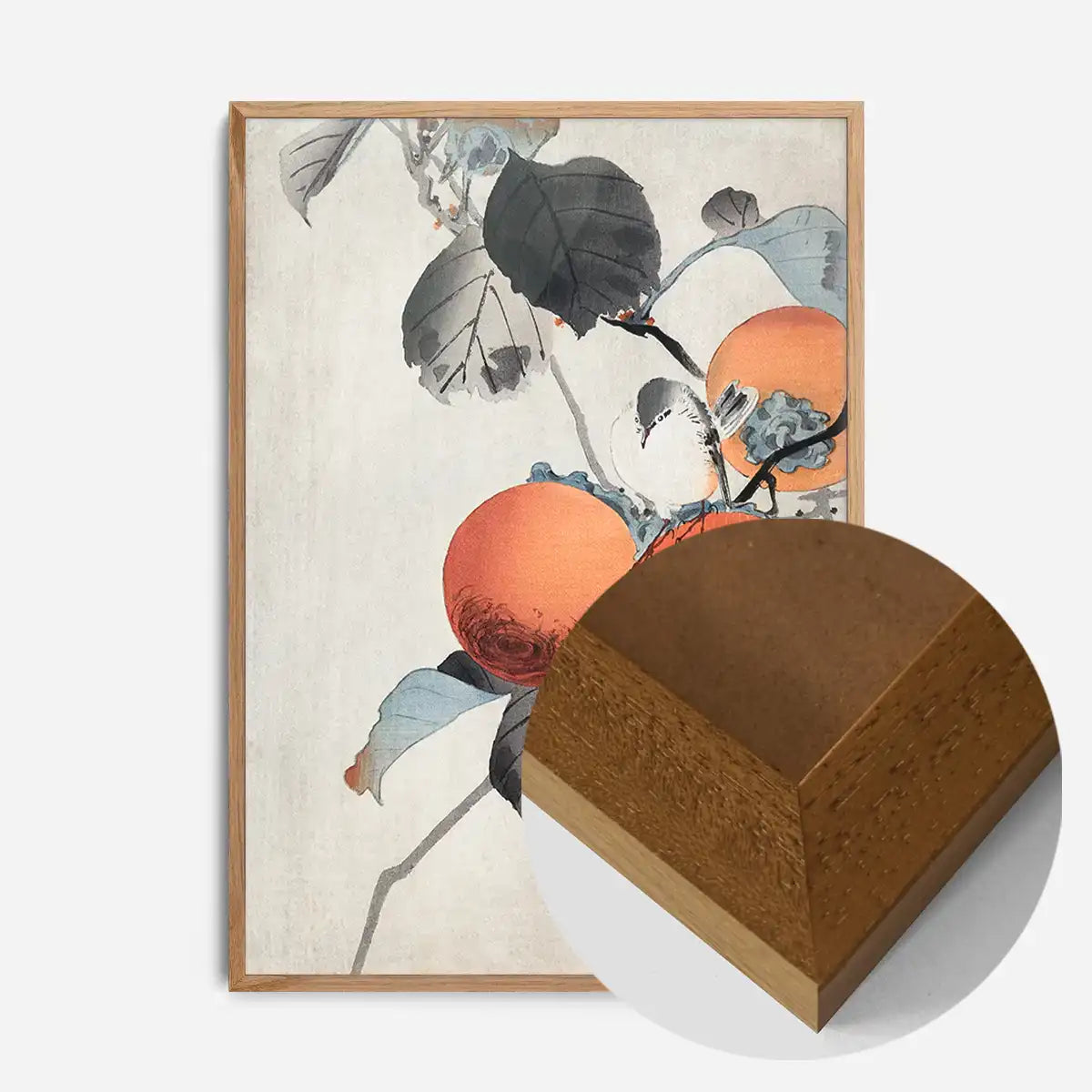 Nuthatcher atop Persimmons by Ohara Koson