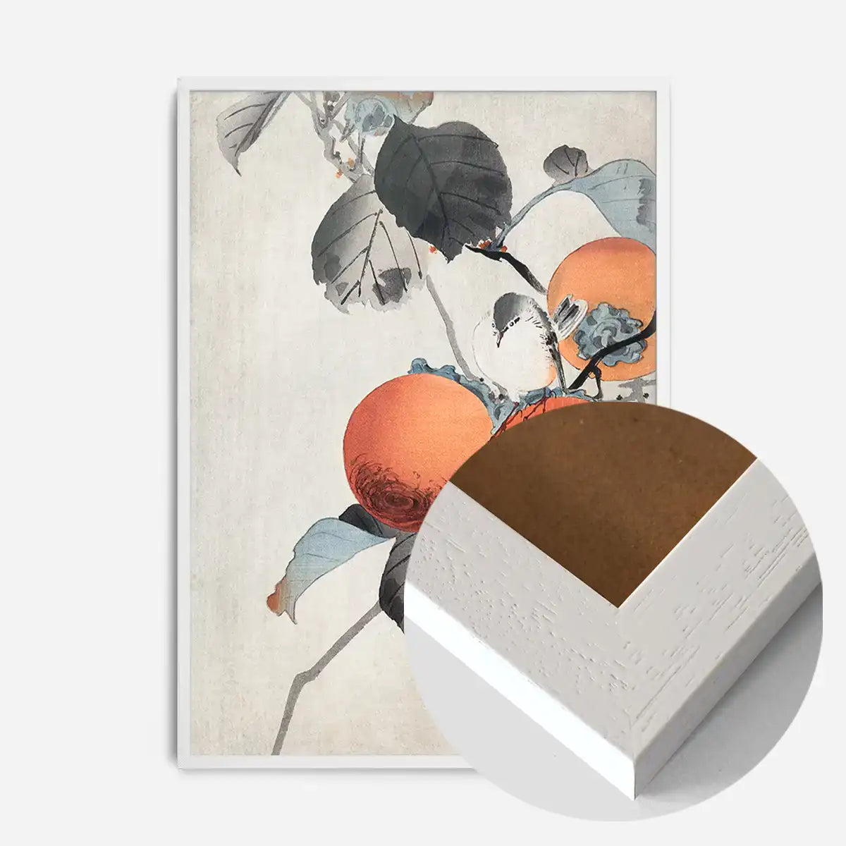 Nuthatcher atop Persimmons by Ohara Koson