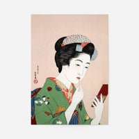 Woman Applying Rouge by Goyo Hashiguchi