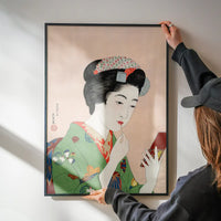 Woman Applying Rouge by Goyo Hashiguchi