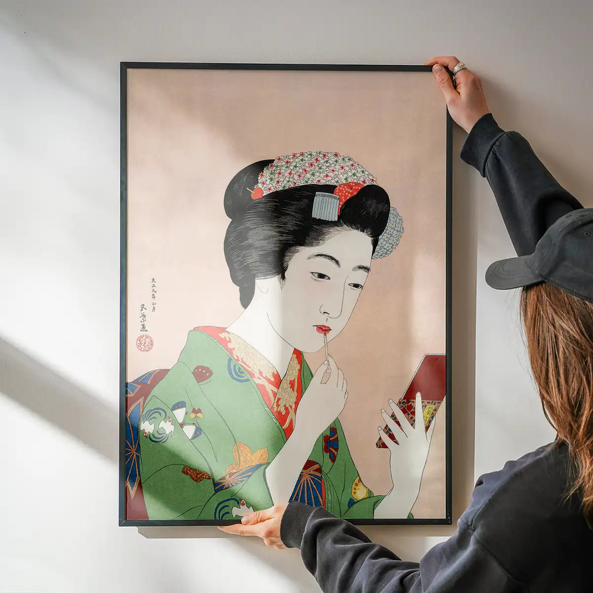 Woman Applying Rouge by Goyo Hashiguchi