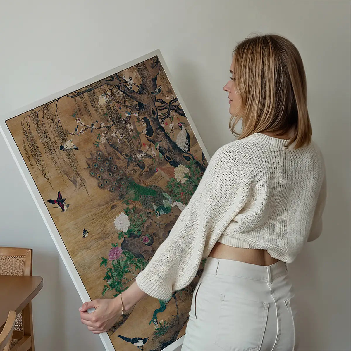 Birds and flowers vintage painting by Yin Hong
