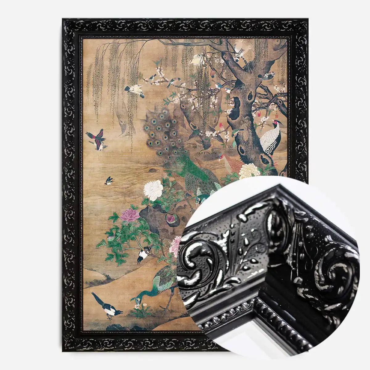 Birds and flowers vintage painting by Yin Hong