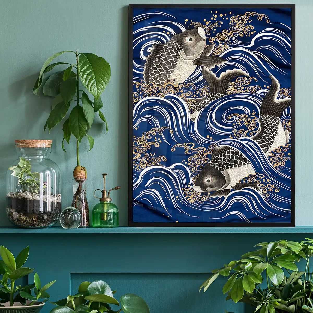 Fukasa with Carp in Waves