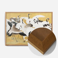 Japanese flock of cranes vintage painting by Ishida Yūtei