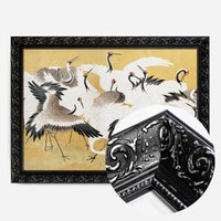 Japanese flock of cranes vintage painting by Ishida Yūtei