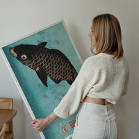 Koi Carp Japanese fish illustration by Keisai Eisen