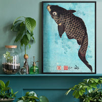 Koi Carp Japanese fish illustration by Keisai Eisen