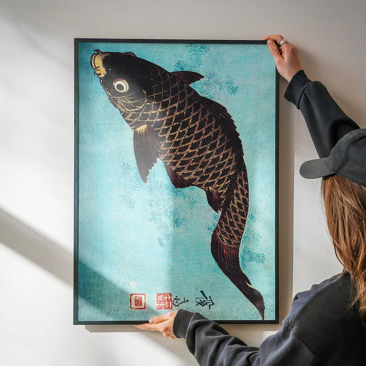 Koi Carp Japanese fish illustration by Keisai Eisen