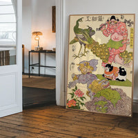 Oni, Peacock, Shishi, Cat and Insect by the Craftman Ichida Shoshichiro