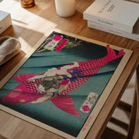Saitō no Oniwakamaru Pink Koi Carp Fish by Tsukioka Yoshitoshi