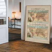 Zoological map of the distribution of animals art print
