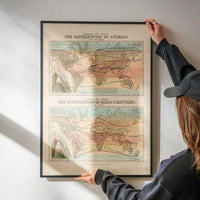 Zoological map of the distribution of animals art print