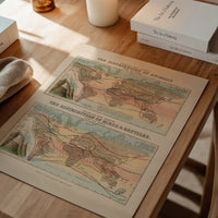Zoological map of the distribution of animals art print