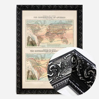 Zoological map of the distribution of animals art print