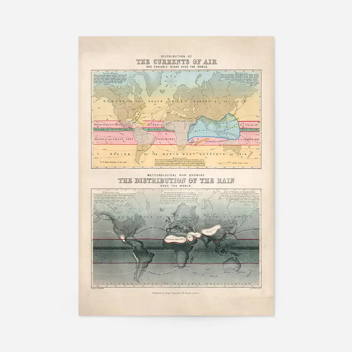 Currents of air and distribution of rain art print