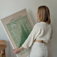 Panoramic plan of the principal rivers and lakes art print