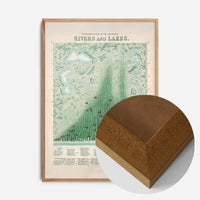 Panoramic plan of the principal rivers and lakes art print