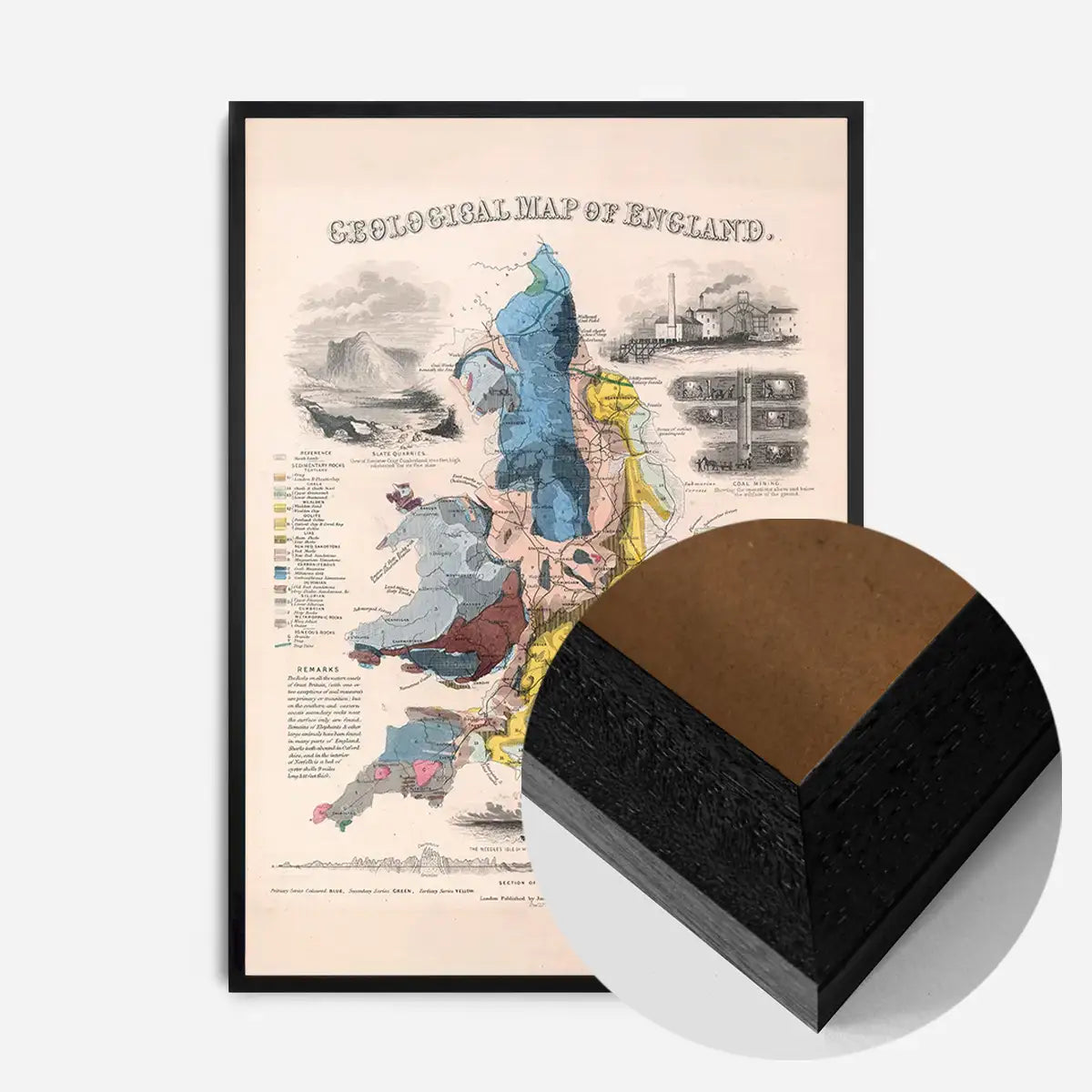 Geological map of England art print