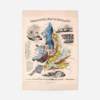 Geological map of England art print