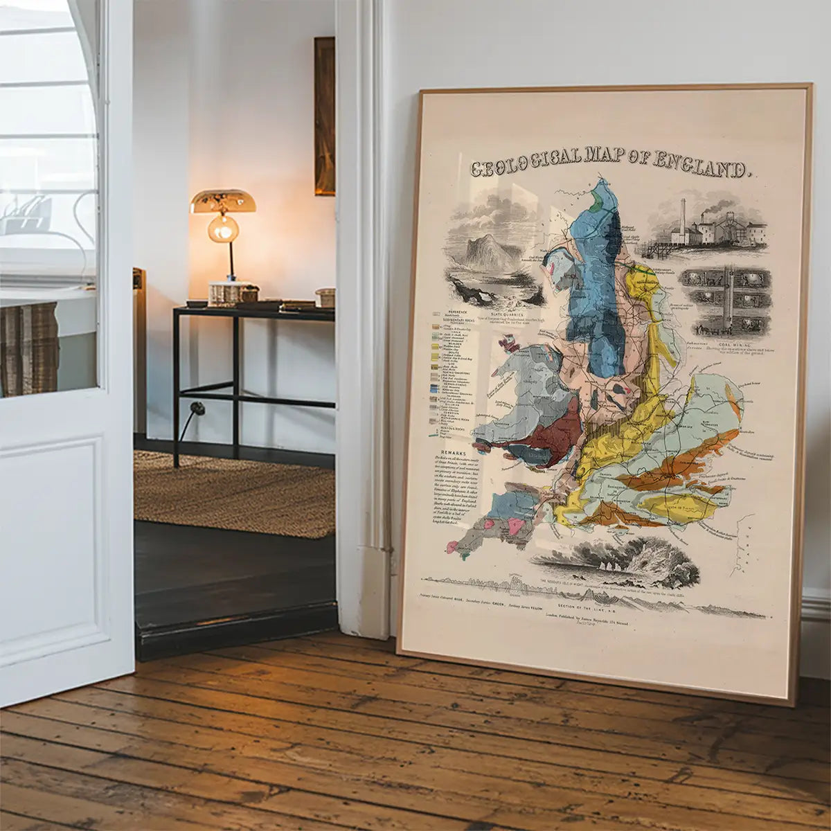 Geological map of England art print