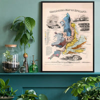 Geological map of England art print