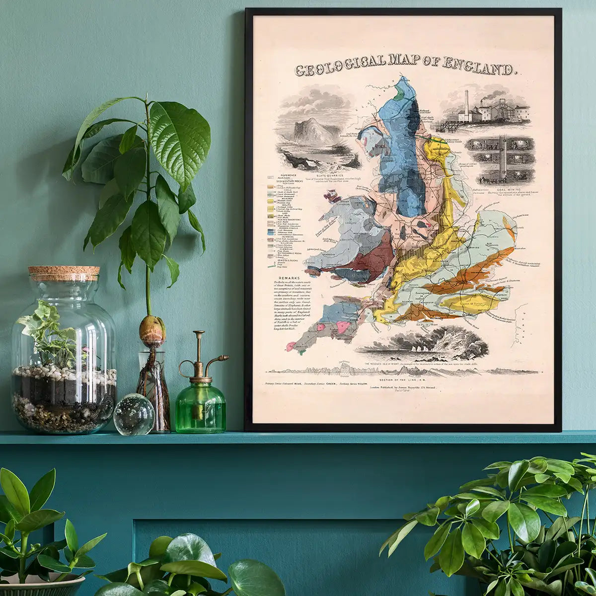 Geological map of England art print