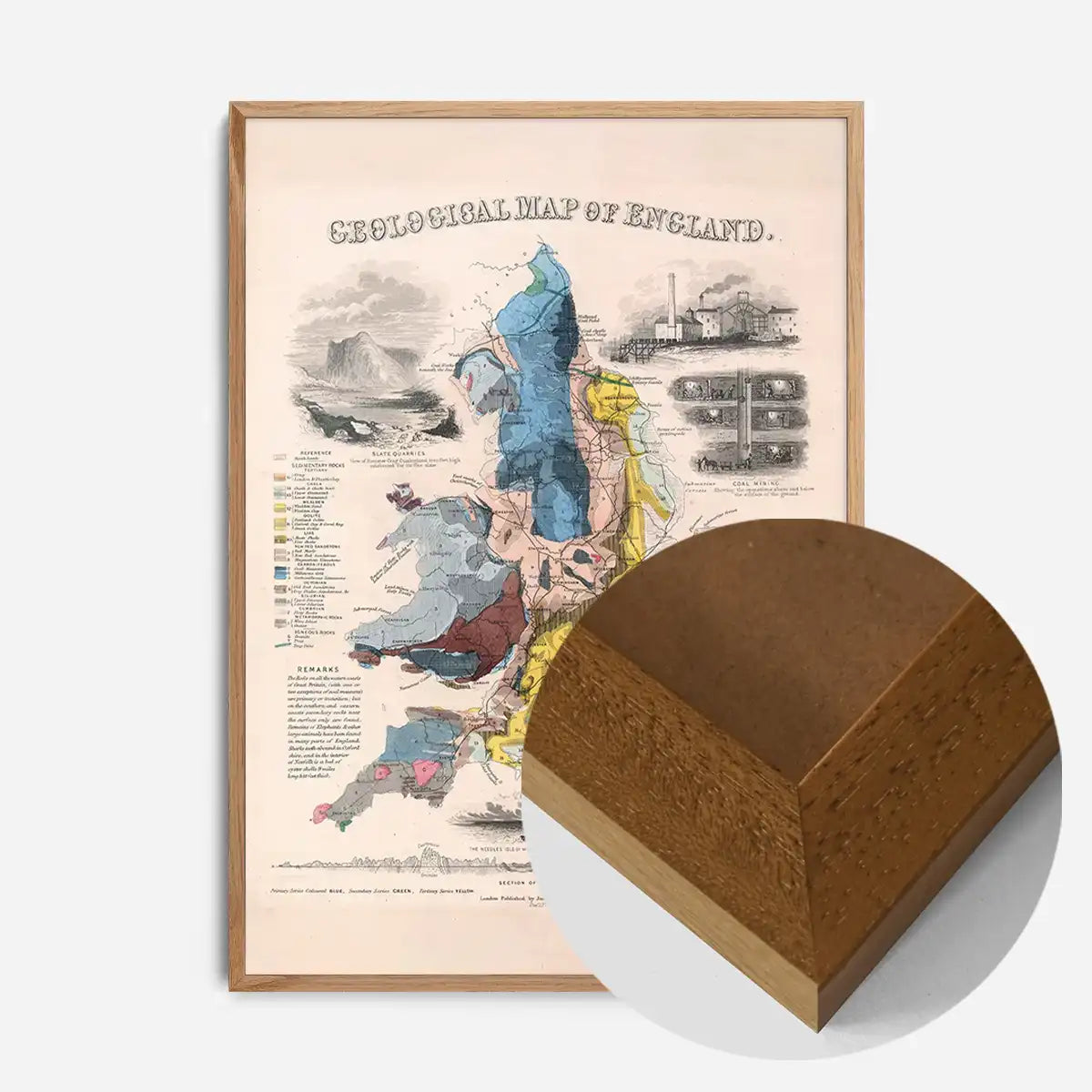 Geological map of England art print