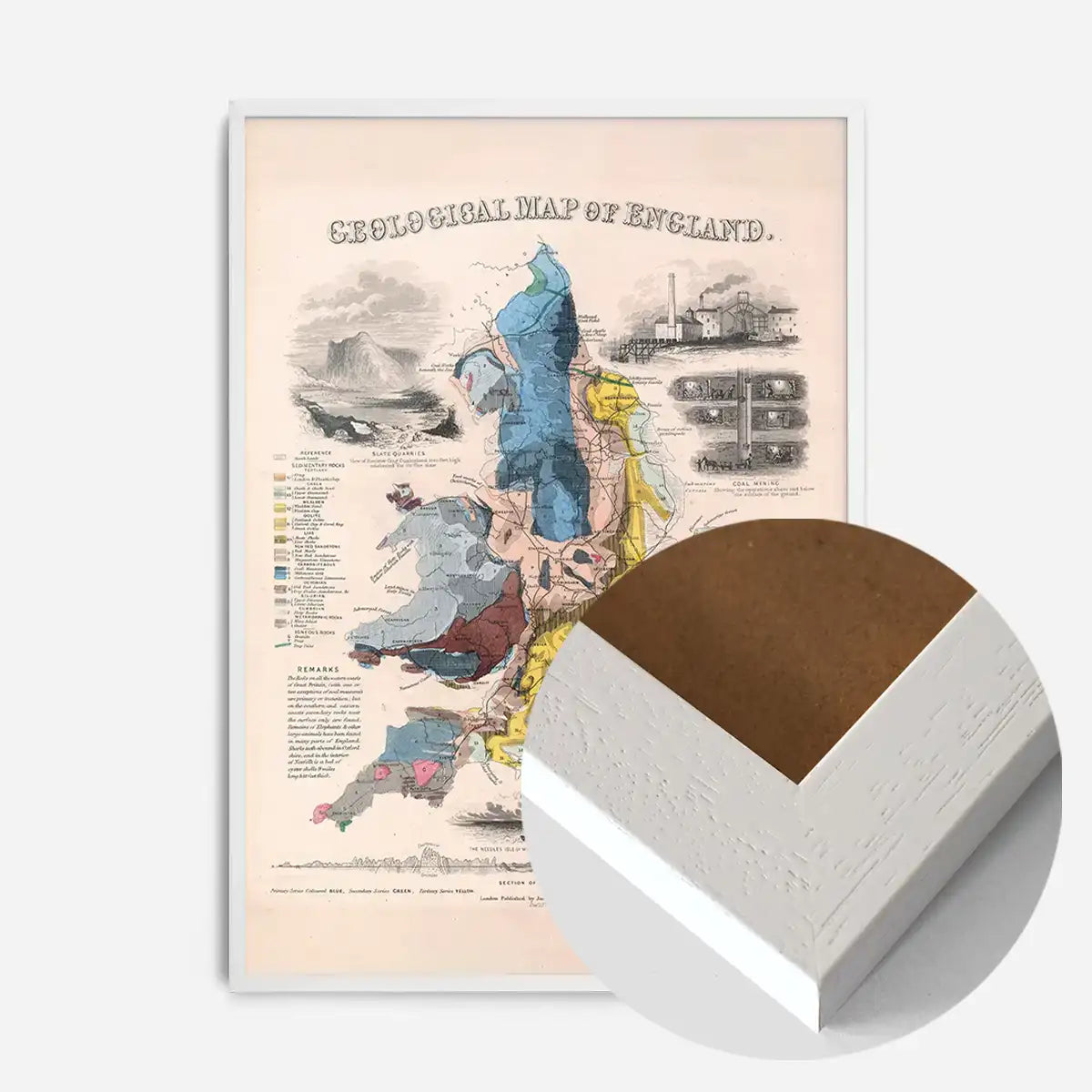 Geological map of England art print